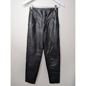 Intermix Lamb Leather High Waist Straight Leg Pants Size 00